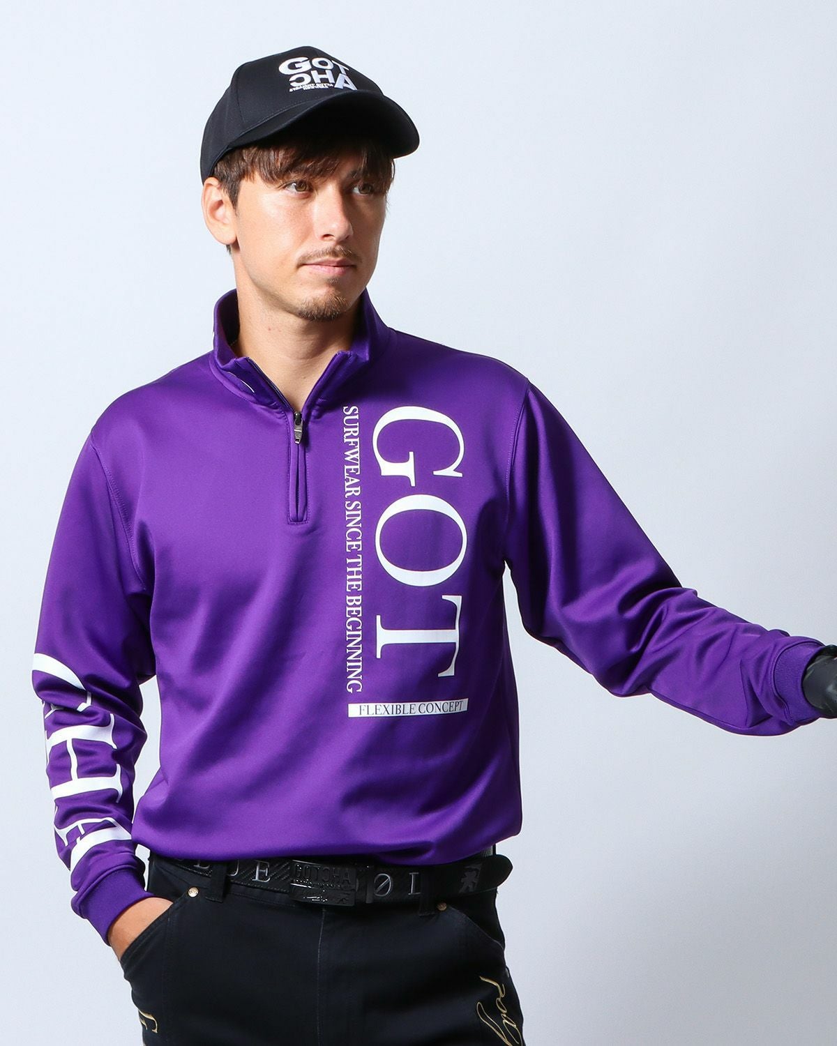 GOTCHA GOLF] ビッグ ロゴ ベーシック ハーフジップ ロンT | PEET