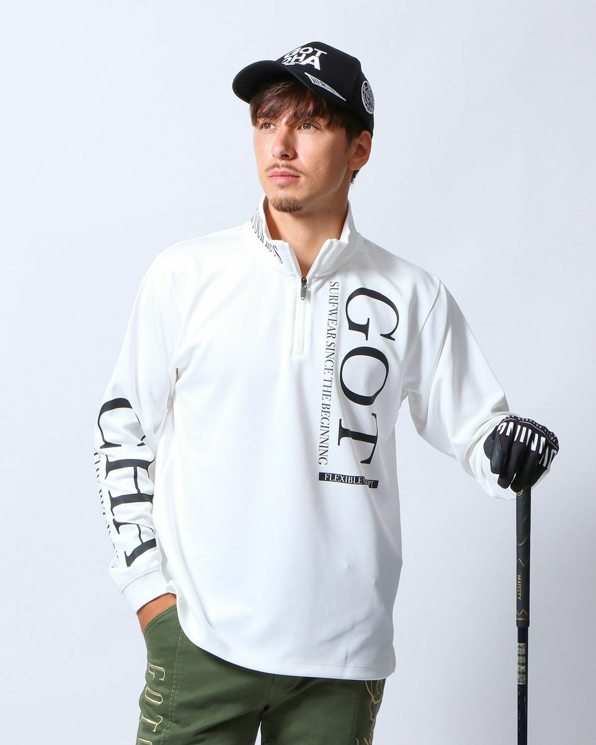 GOTCHA GOLF] ビッグ ロゴ ベーシック ハーフジップ ロンT | PEET