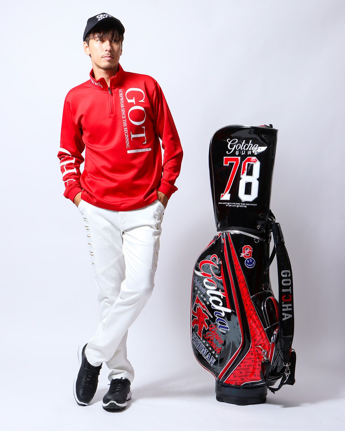 GOTCHA GOLF] ビッグ ロゴ ベーシック ハーフジップ ロンT | PEET