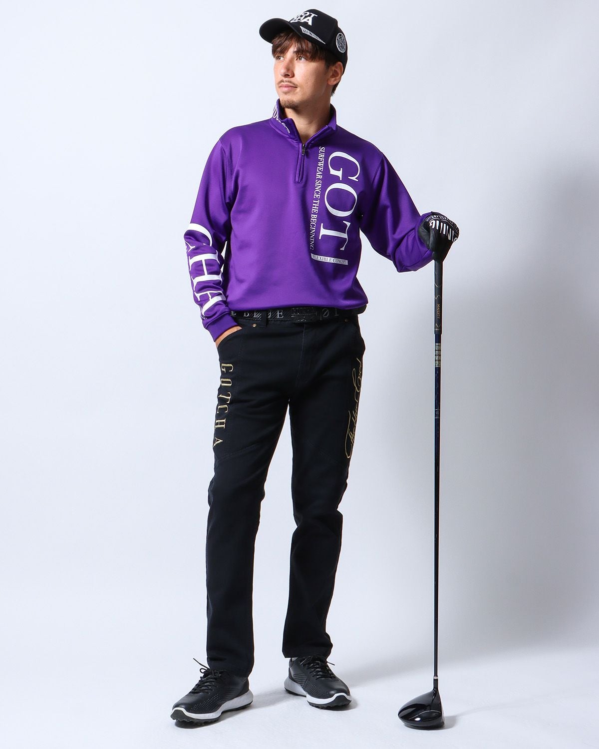 GOTCHA GOLF] ビッグ ロゴ ベーシック ハーフジップ ロンT | PEET