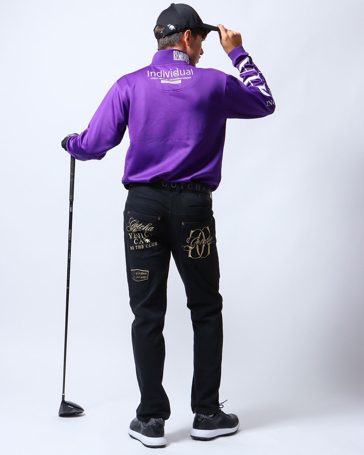 パープル：180cm/70kg(Lサイズ着用)