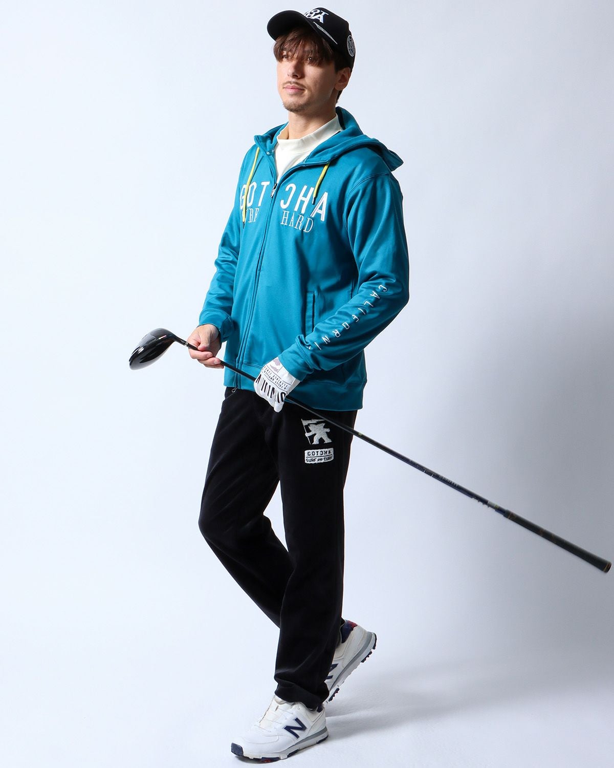 新品正規品【V12/XL】NECKPARKA ネックウォーマー内臓パーカー裏起毛 GOTCHA GOLF] 裏起毛 ネックウォーマー付き フルジップ パーカー