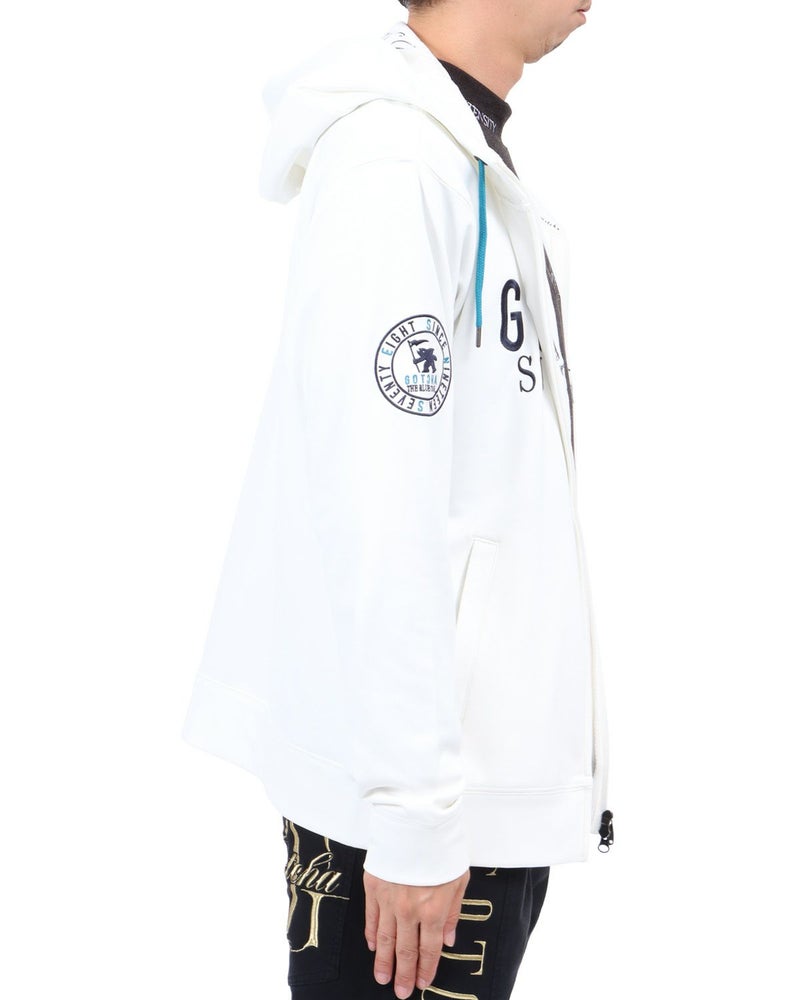 オフホワイト：174cm62kg(Lサイズ着用)