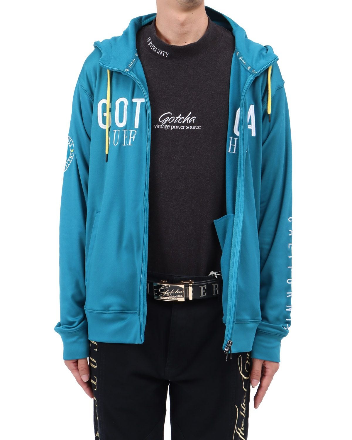 GOTCHA GOLF] 裏起毛 ネックウォーマー付き フルジップ パーカー