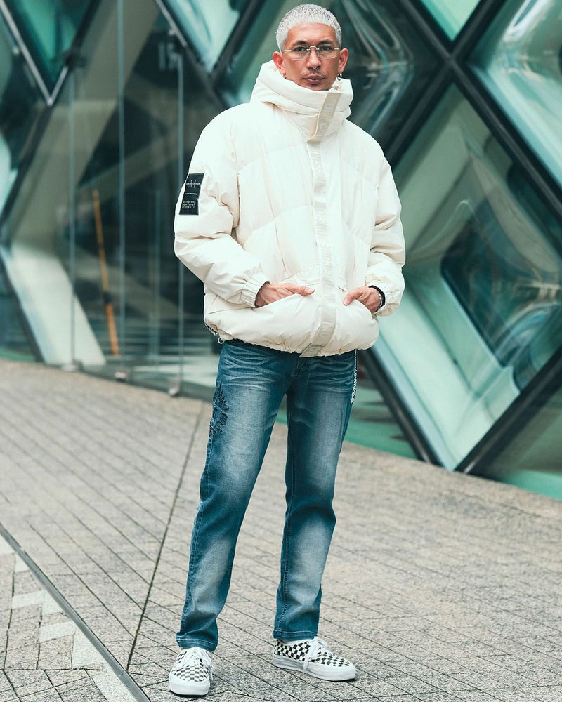 オフホワイト:183cm(XLサイズ着用)