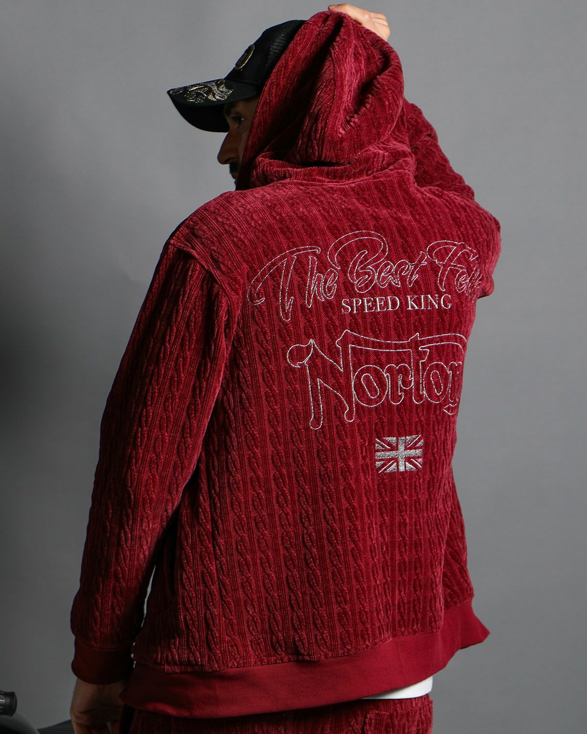 Norton] ベロア メタリック刺繍 フルジップ パーカー | PEET ONLINE STORE