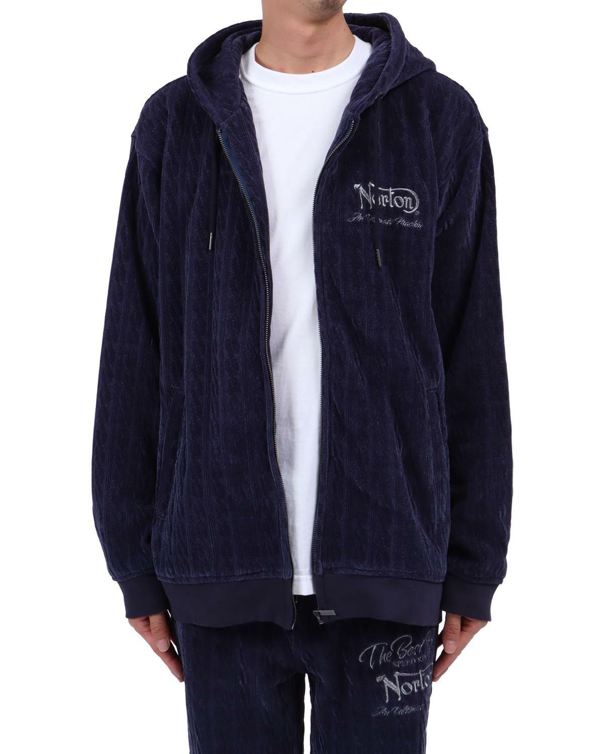 ネイビー：174cm62kg(Lサイズ着用)