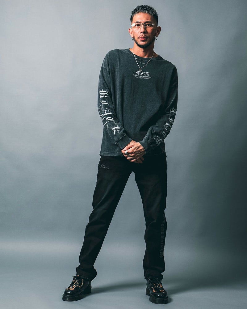 チャコール:183cm(Lサイズ着用)