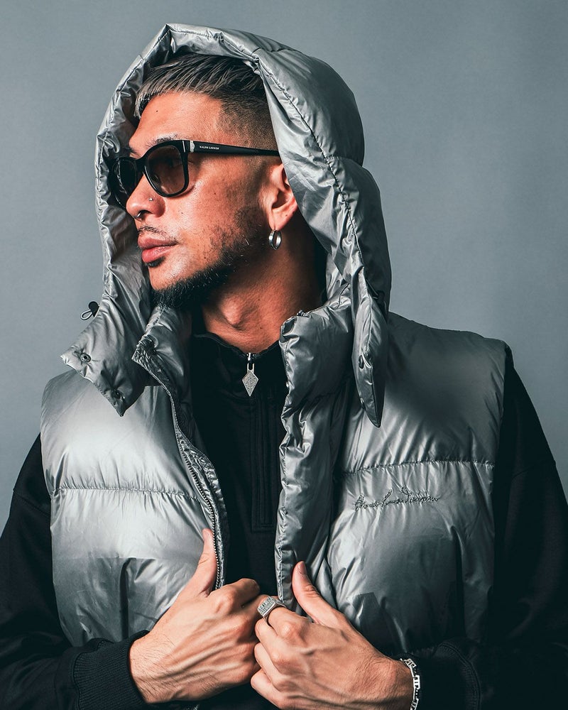 グレー:183cm(Lサイズ着用)