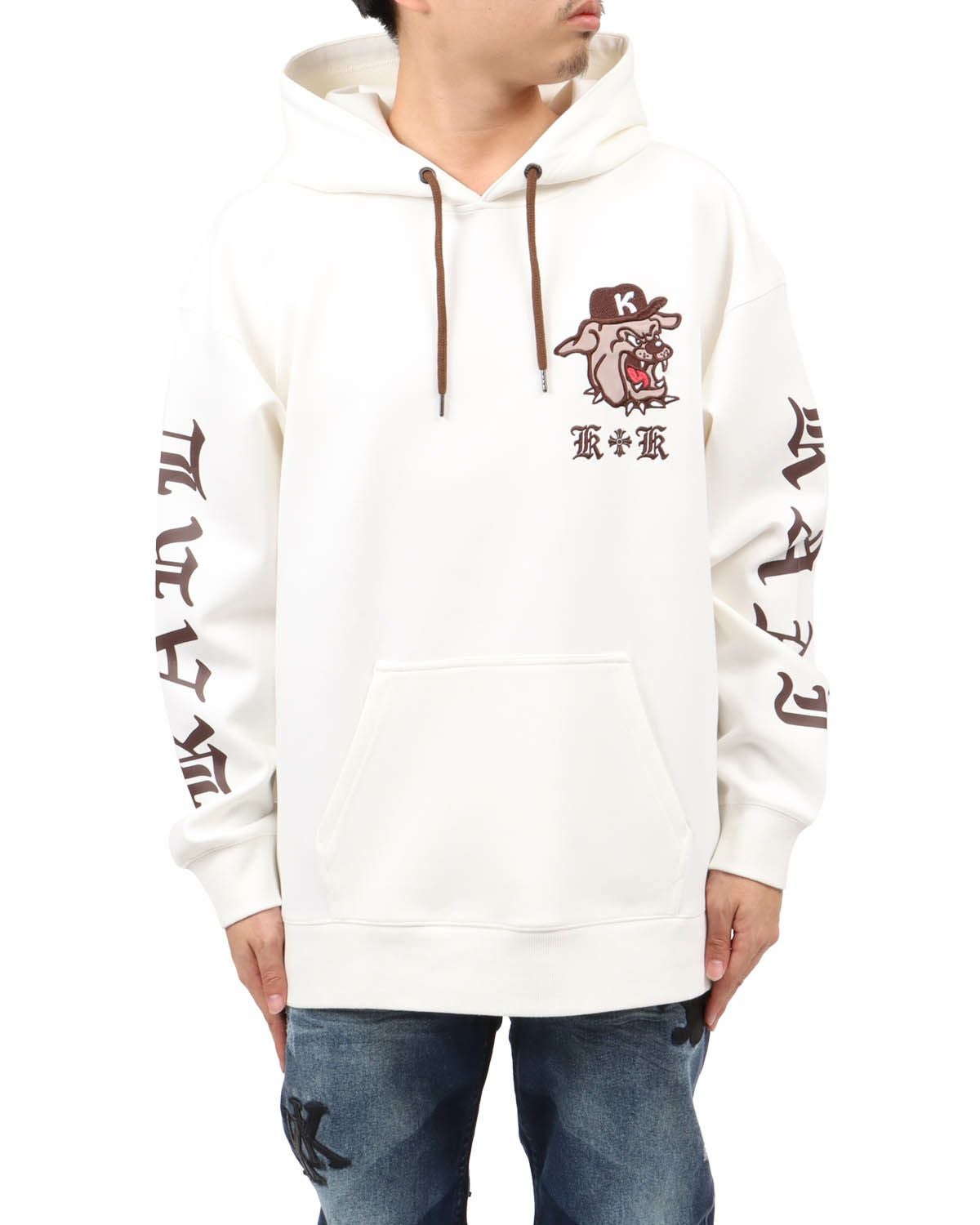 ホワイト：173cm63kg(Lサイズ着用)