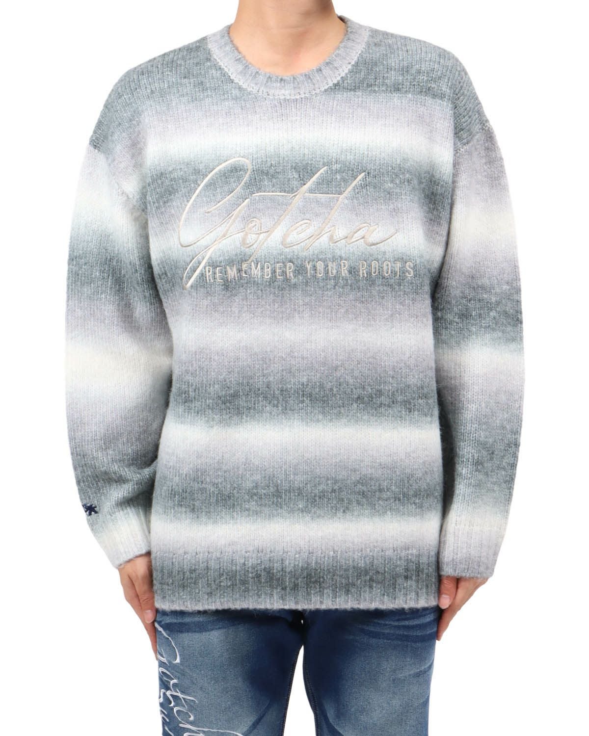 グレー：173cm63kg(Lサイズ着用)