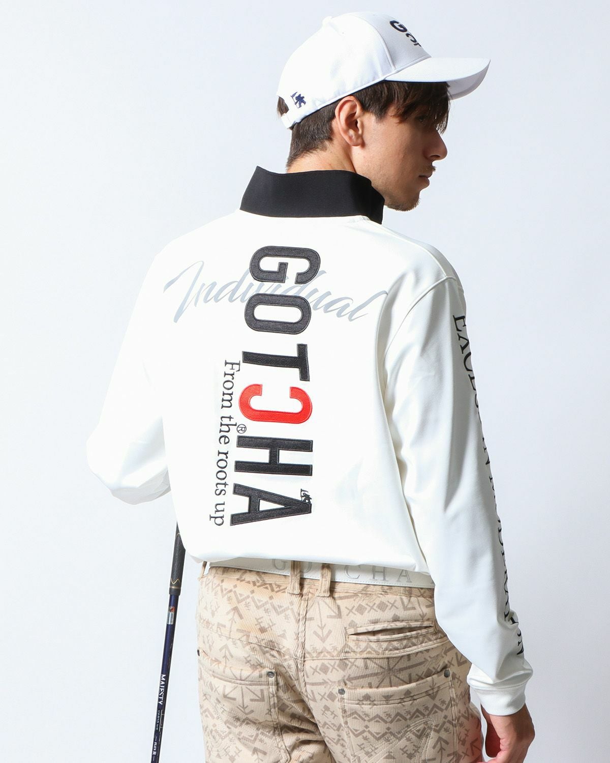 ホワイト：180cm/70kg(Lサイズ着用)