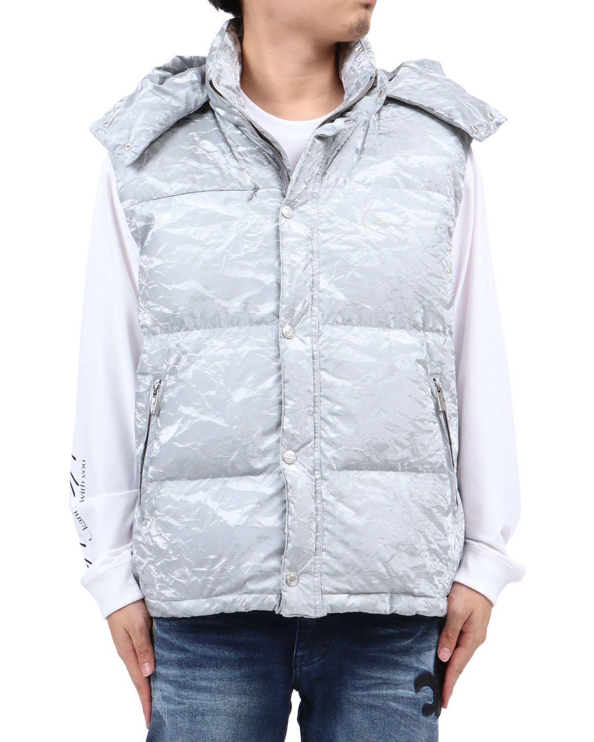 KARL KANI ダウンベスト Karl Kani] 撥水ロゴ フード ダウンベスト | PEET ONLINE STORE