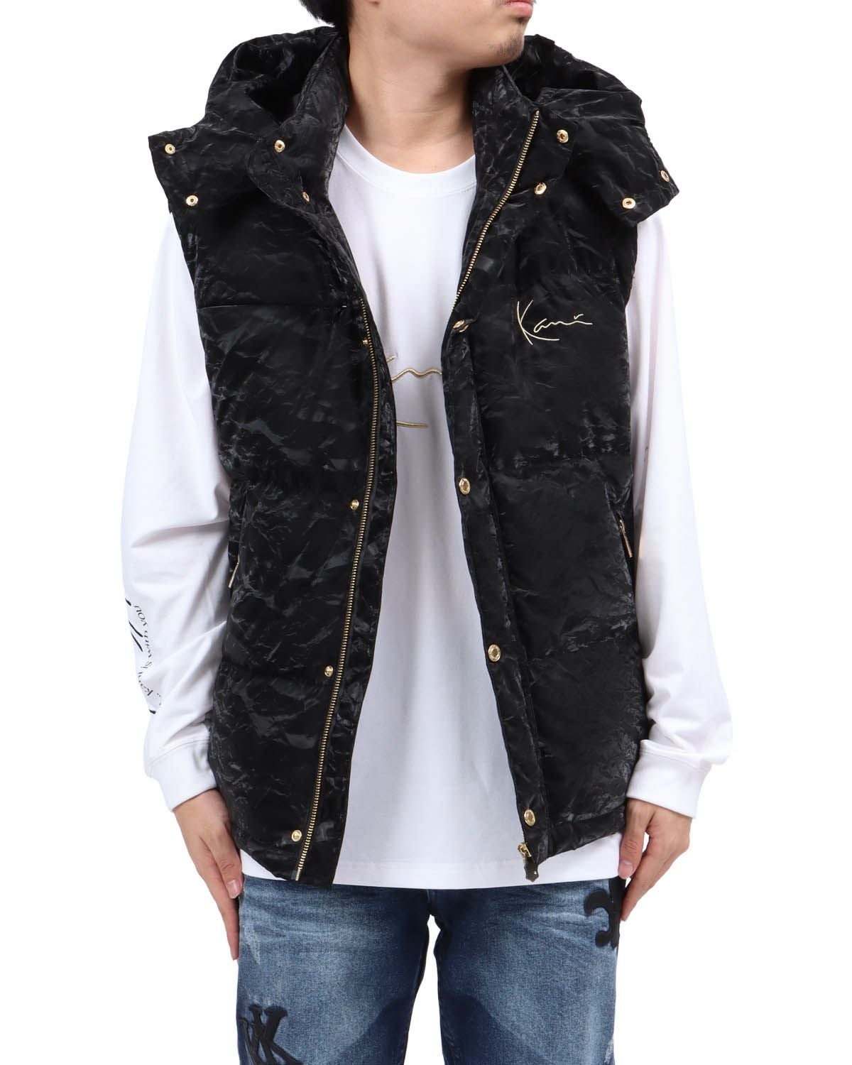 KARL KANI ダウンベスト Karl Kani] 撥水ロゴ フード ダウンベスト | PEET ONLINE STORE