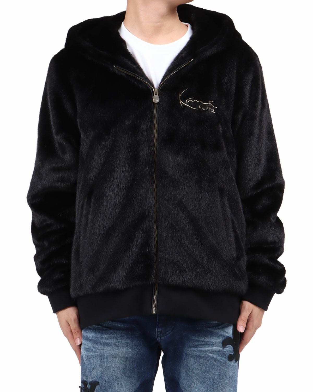 ゴルフィッカーズ フーディー パーカー ブラック XL Karl Kani] 静電気防止 ゴールデンファー ZIP パーカー | PEET ONLINE