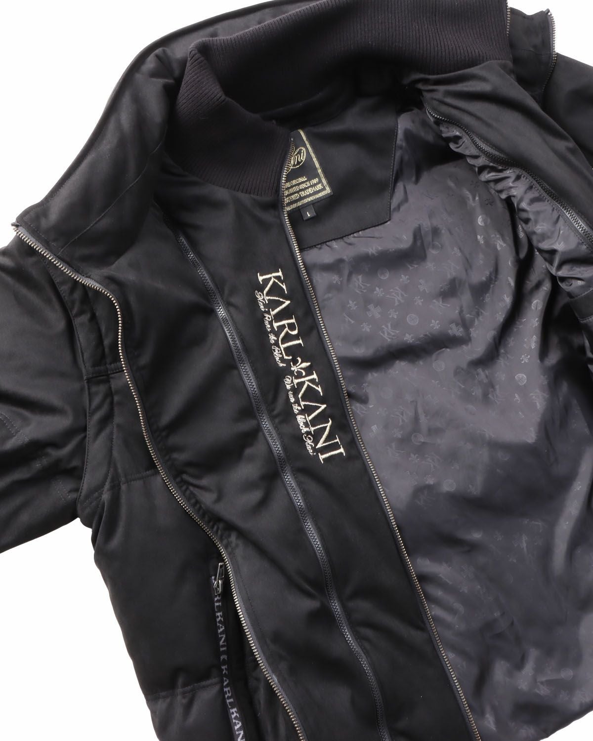 Karl Kani] ポリスウェード Wフロント 袖脱着 ダウンジャケット | PEET