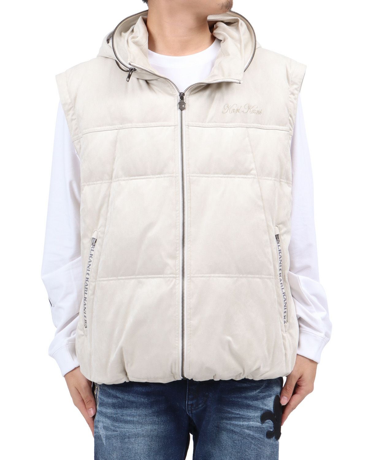 オフホワイト：173cm63kg(Lサイズ着用)ベスト仕様