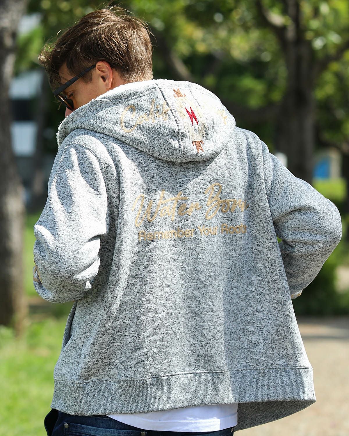 GOTCHA] ポリ杢 裏ボア フード ナバホロゴ ジップパーカー | PEET