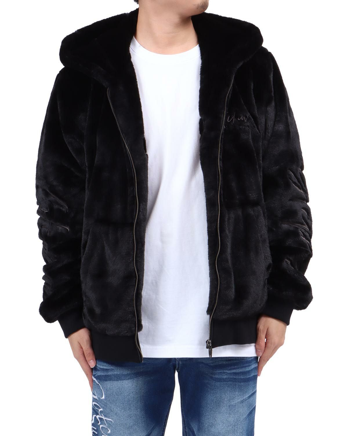 GOTCHA] 袖ロゴ ファー ZIPパーカー | PEET ONLINE STORE