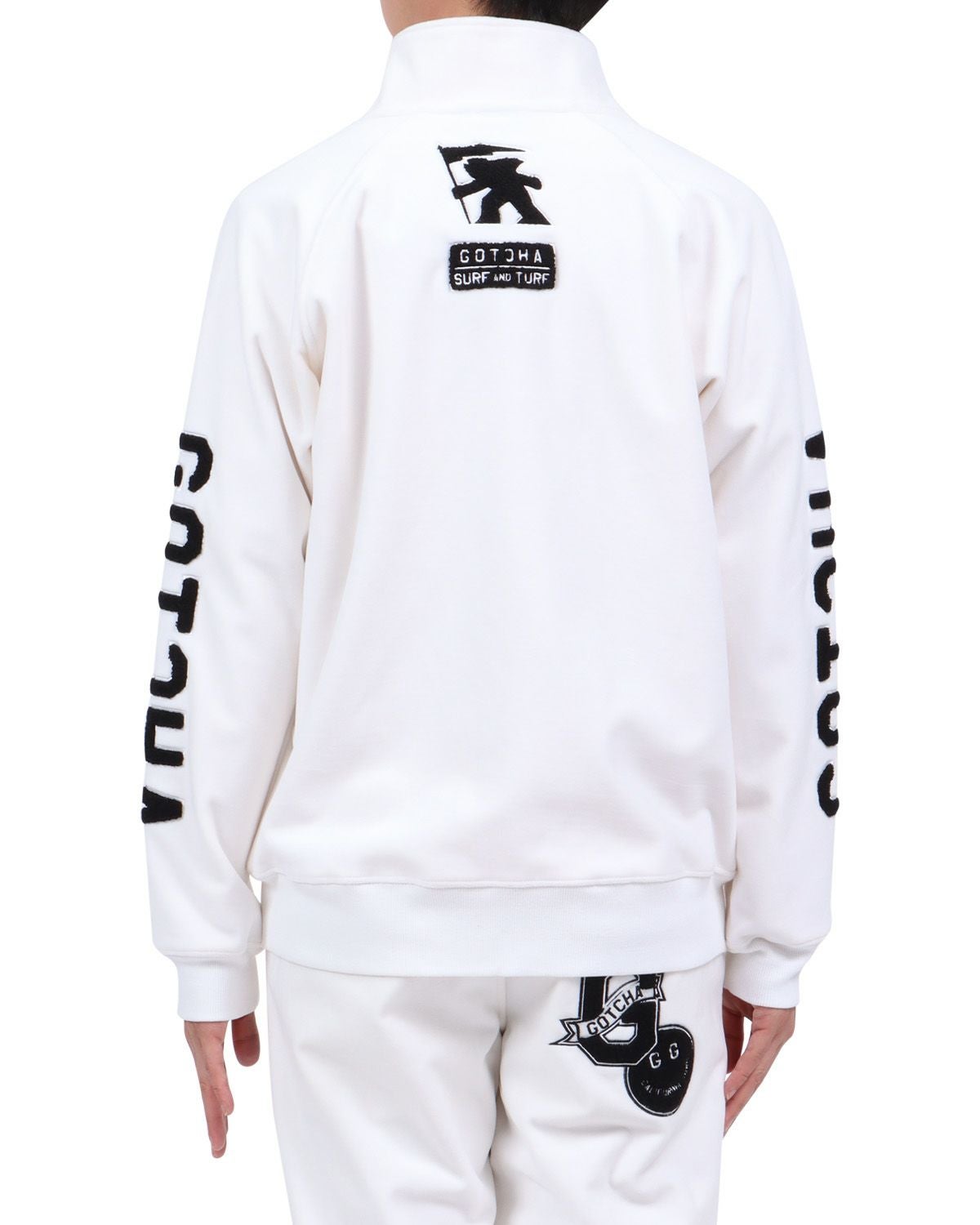 ホワイト：174cm62kg(Lサイズ着用)