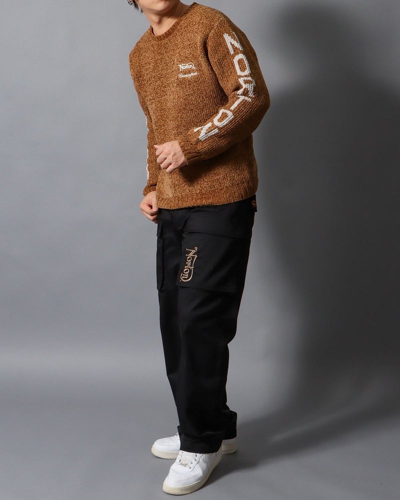 ベージュ：178cm/75kg(Lサイズ着用)