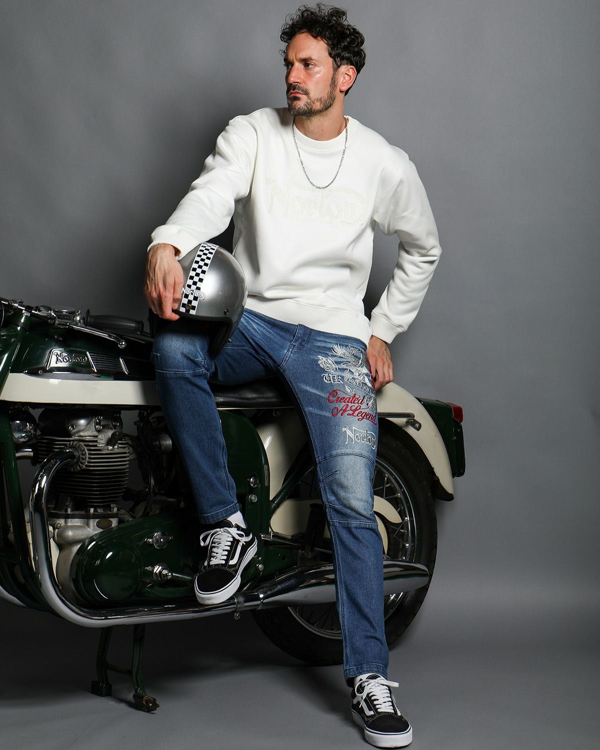 オフホワイト：186cm(Lサイズ着用)