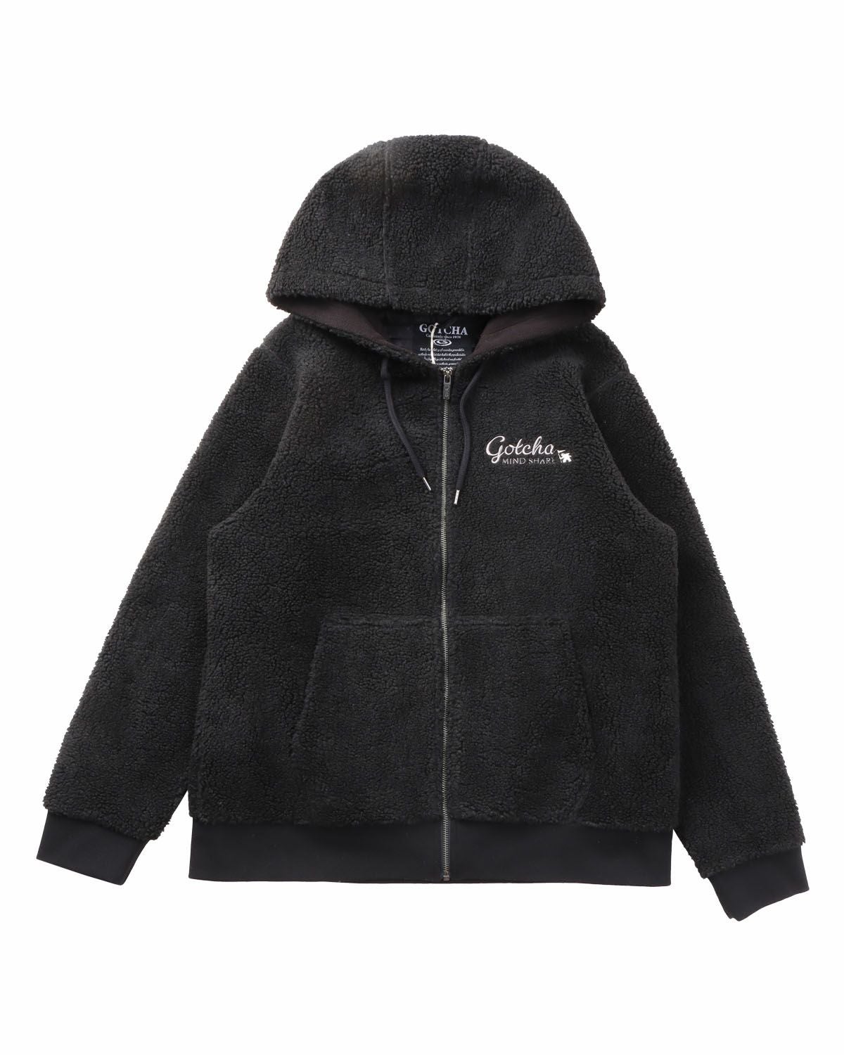 GOTCHA golfパーカー茶黒L 新品未使用 GOTCHA] ポリ杢 裏ボア フード ナバホロゴ ジップパーカー | PEET