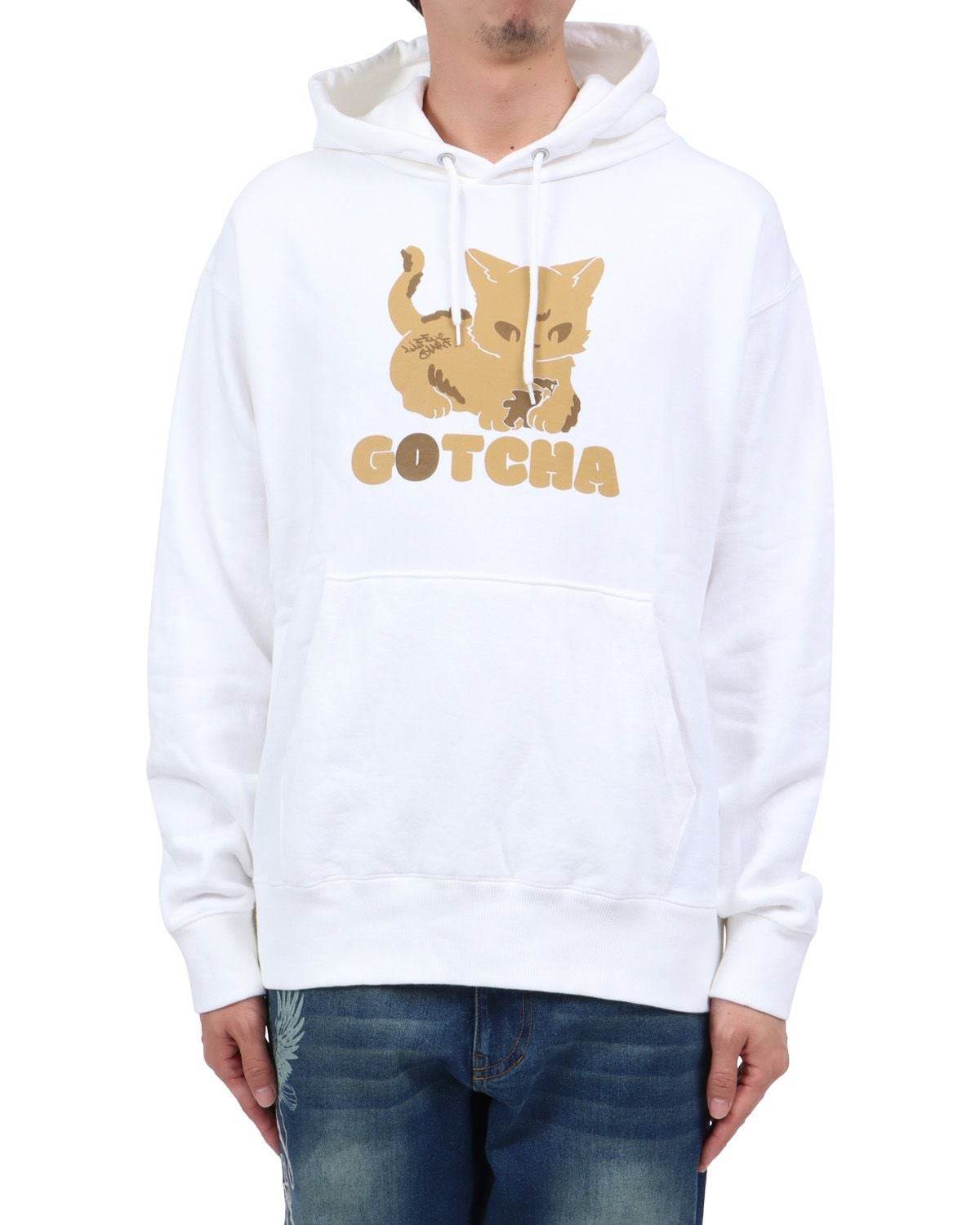 ホワイト：174cm62kg(Lサイズ着用)