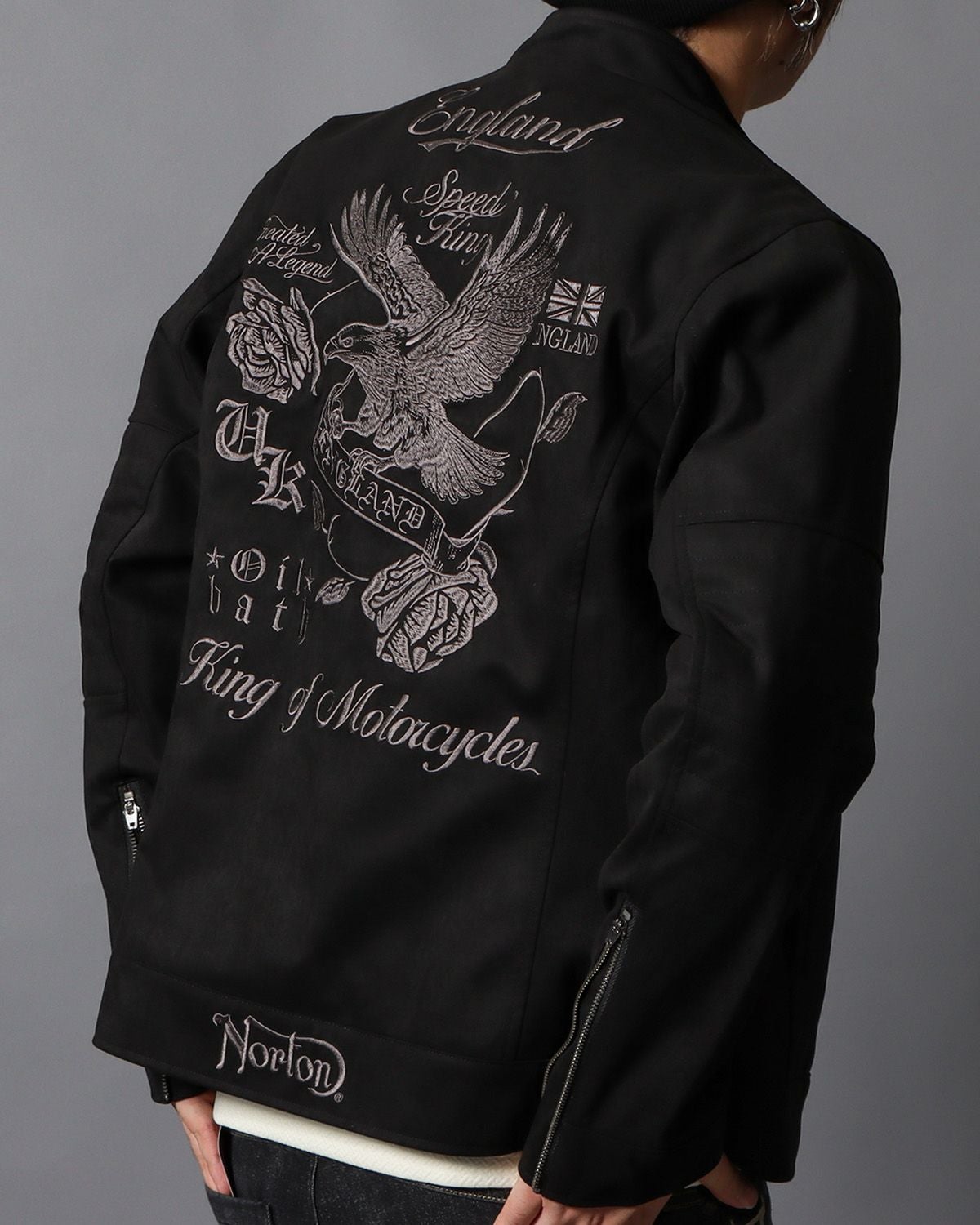 t*o様 鬼フェード 超スペシャル Pig leatherスエードブルゾン スイ Norton] フェイクスウェード シングルライダース ジャケット | PEET