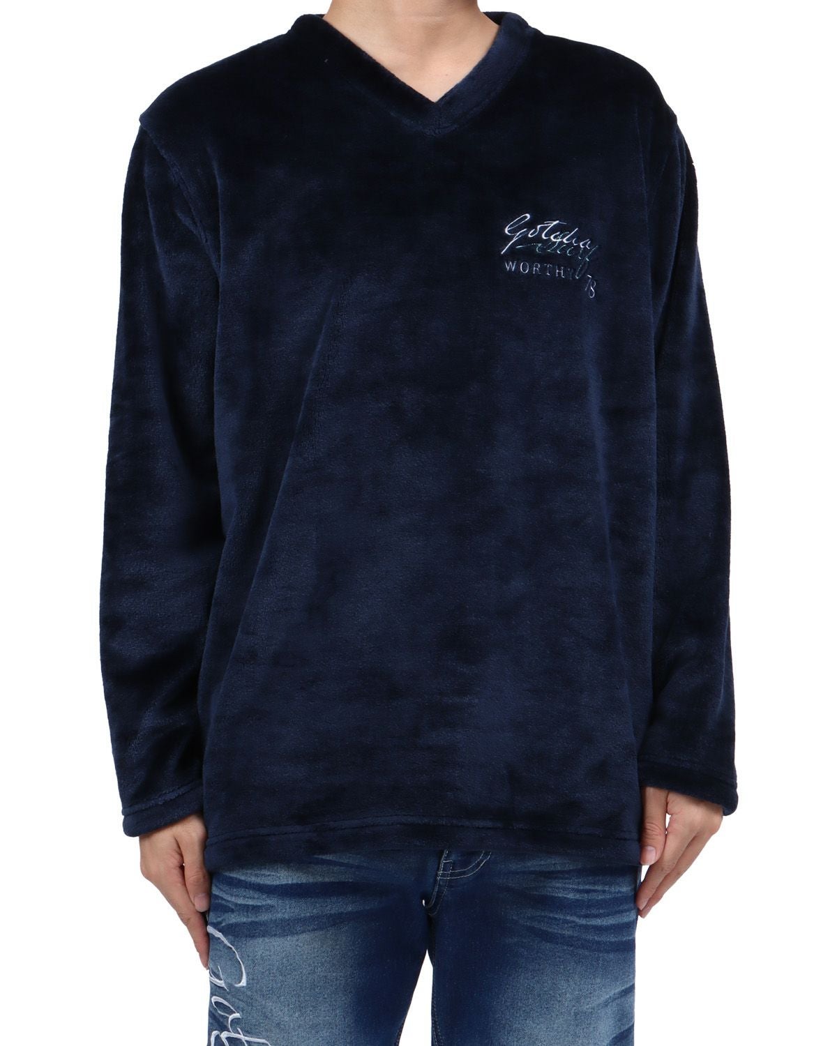 ネイビー：173cm63kg(Lサイズ着用)