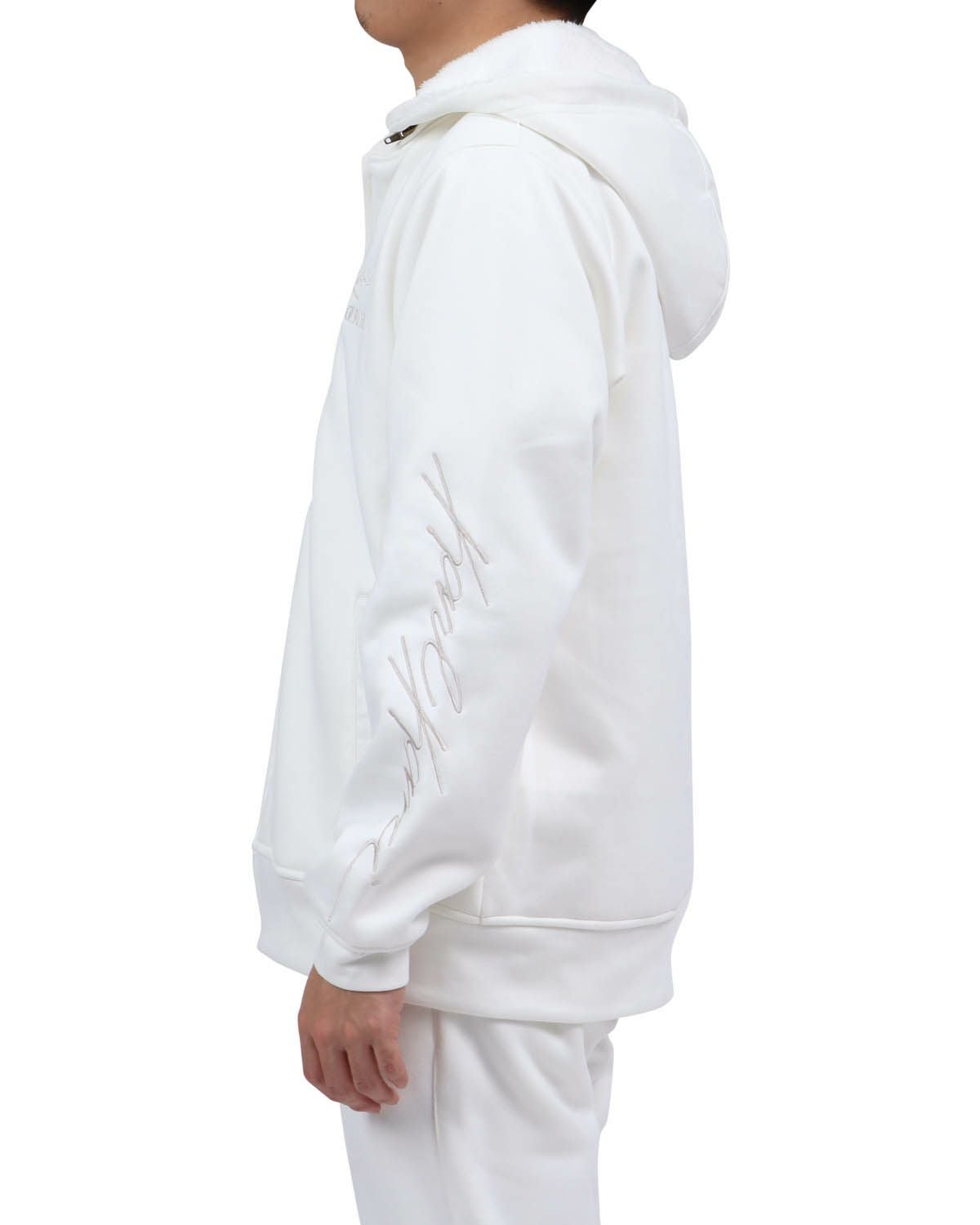 Karl Kani] 撥水 裏ボア ストレッチ スウェード フード脱着 ジップ