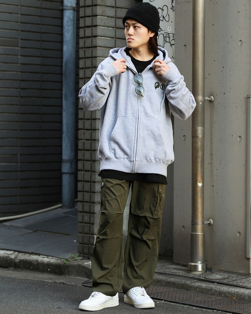 杢グレー：168cm/55kg(Lサイズ着用)