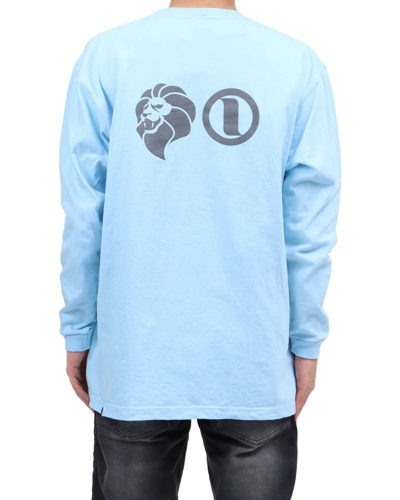 ライトブルー：173cm63kg(Lサイズ着用)