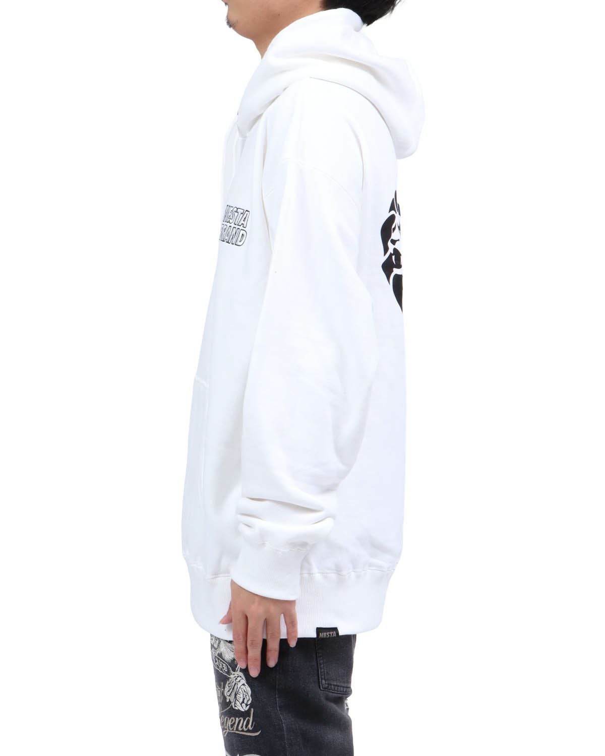 ホワイト：173cm63kg(Lサイズ着用)