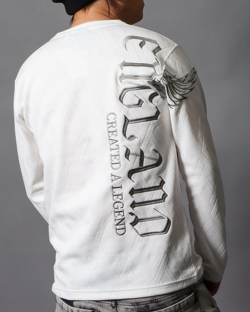 ホワイト：178cm/75kg(Lサイズ着用)