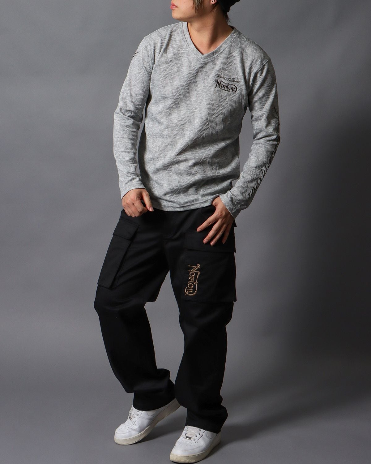 杢グレー：178cm/75kg(Lサイズ着用)