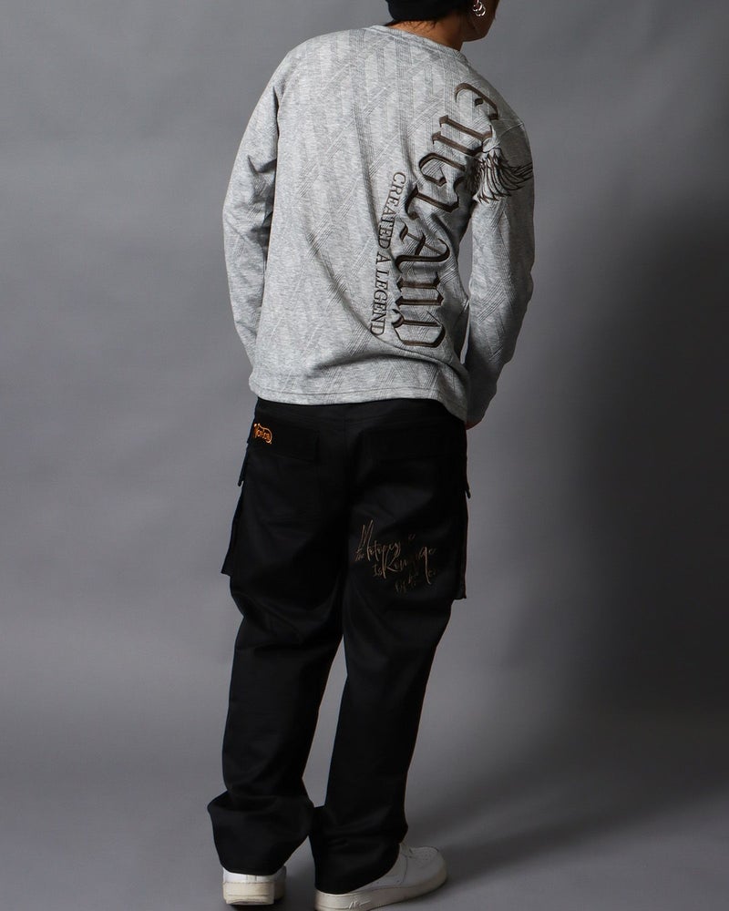 杢グレー：178cm/75kg(Lサイズ着用)