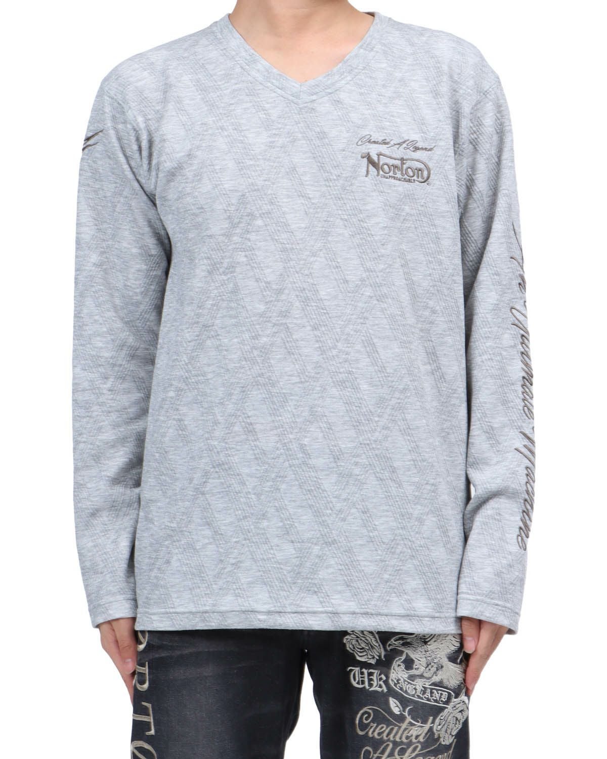 杢グレー：173cm63kg(Lサイズ着用)