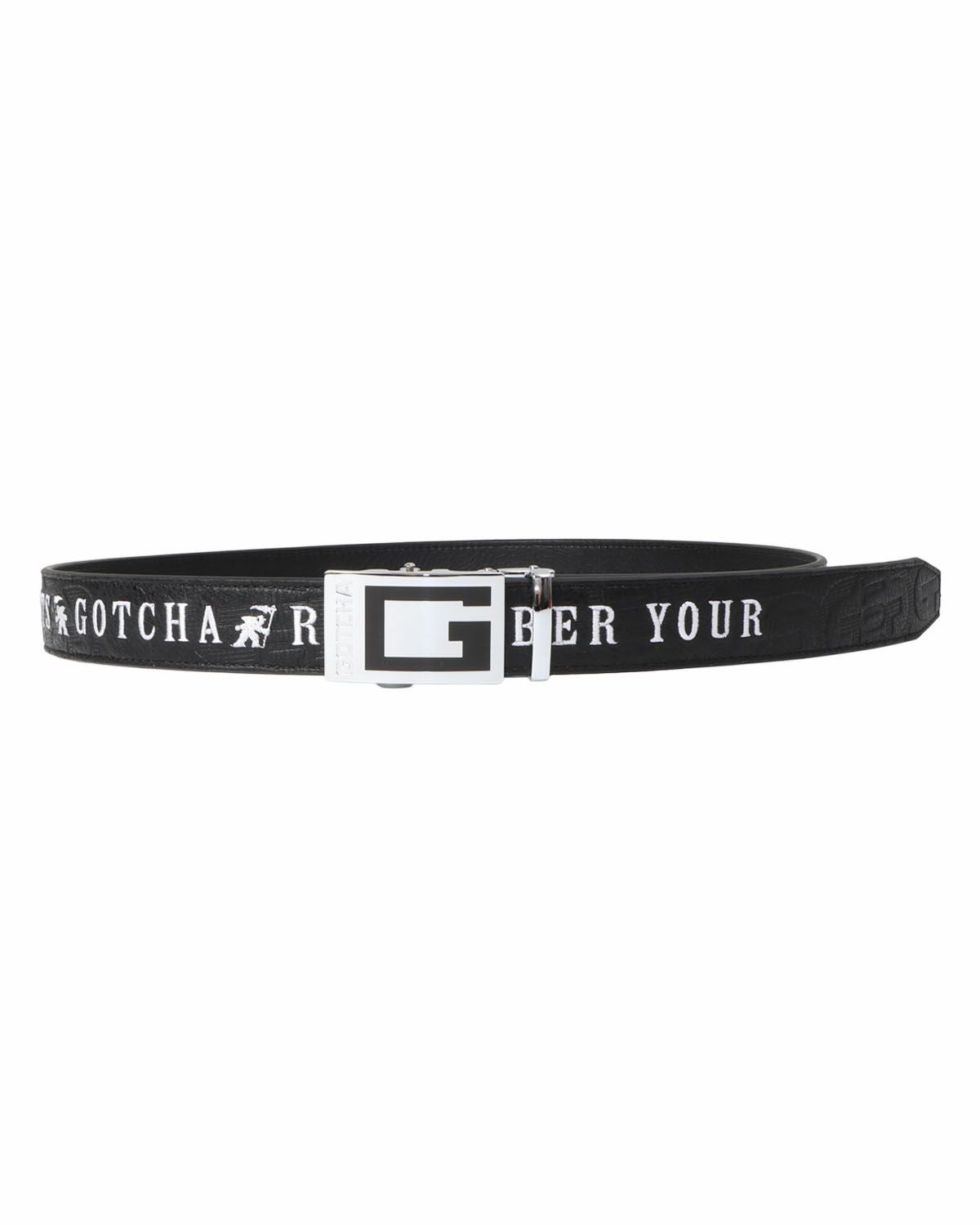 ガッチャゴルフ　ベルト 【FR(全長131cm)】ブラック　262gg8101 GOTCHA GOLF] BIG エンボス ホールレス Gバックル ベルト | PEET