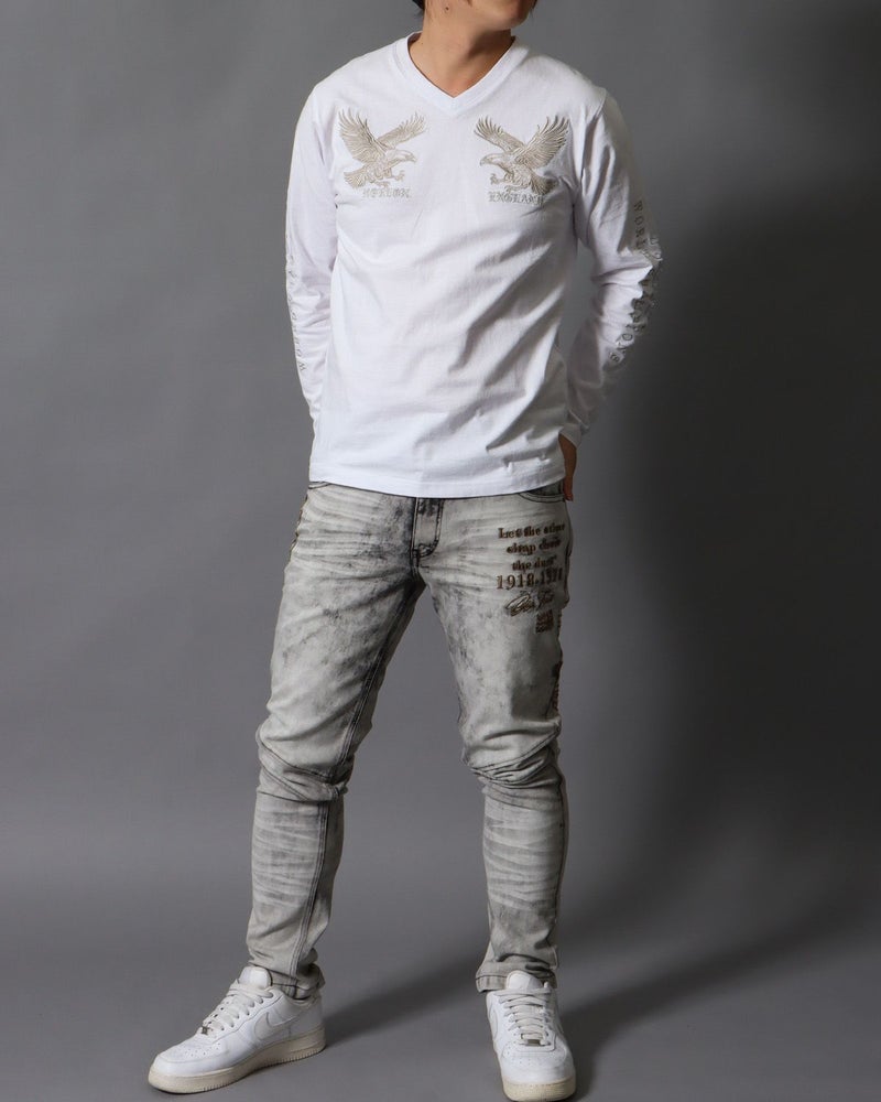 ホワイト：178cm/75kg(Lサイズ着用)