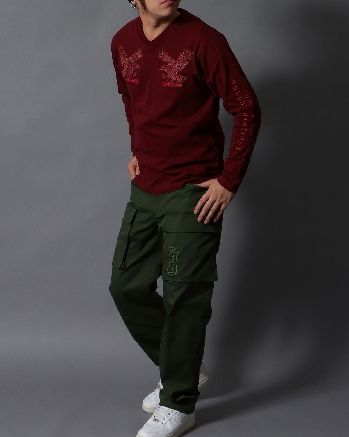 ワイン：178cm/75kg(Lサイズ着用)