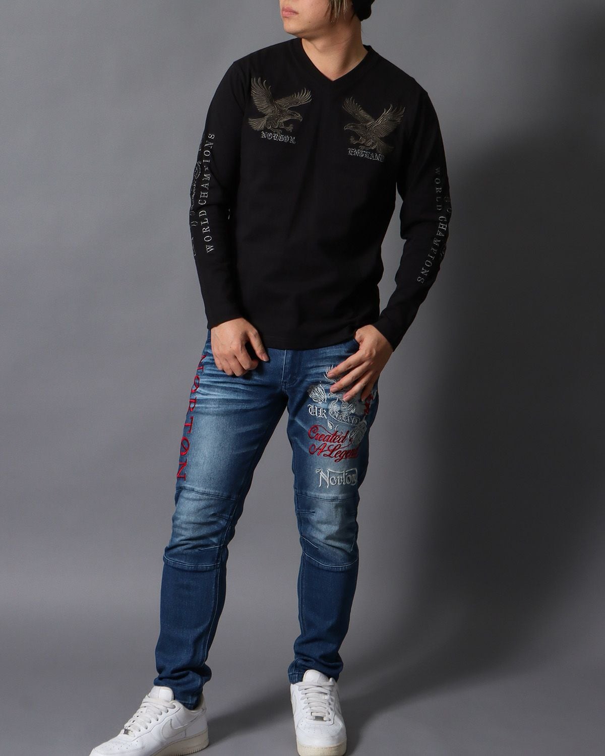 ブラック：178cm/75kg(Lサイズ着用)