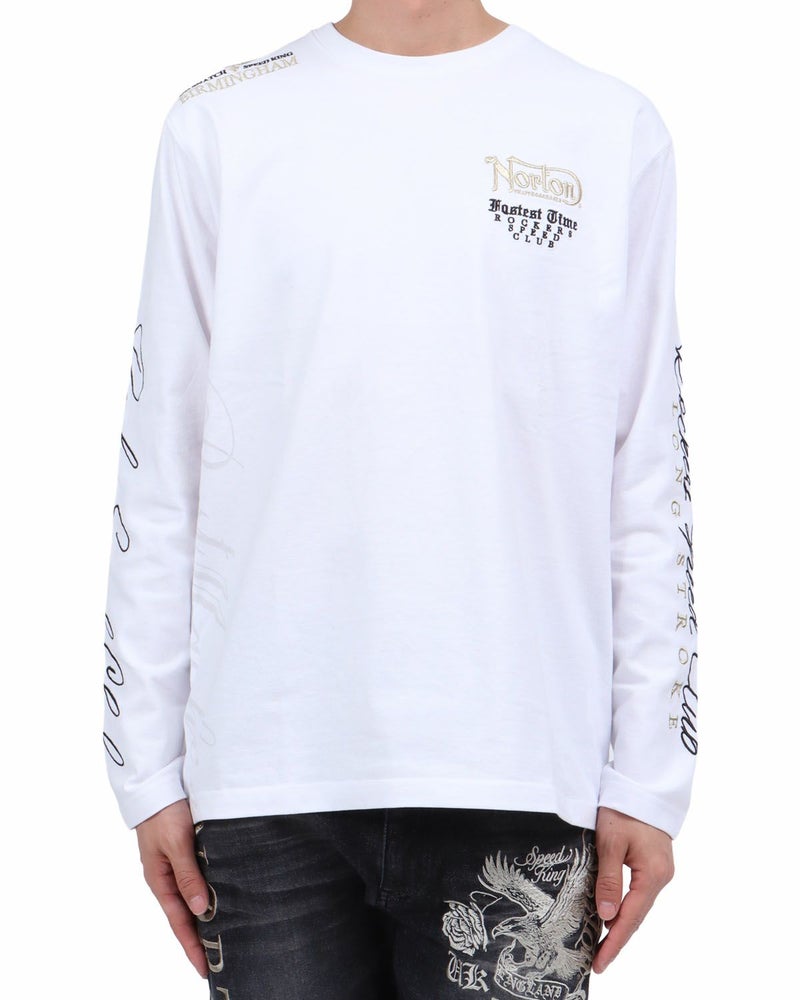 ホワイト：174cm62kg(Lサイズ着用)