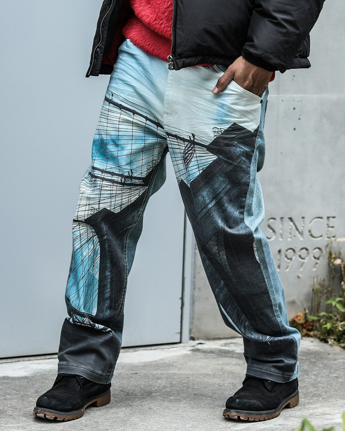 Karl Kani] ストレッチ ビッグフォト BROOKLYN イージーパンツ | PEET