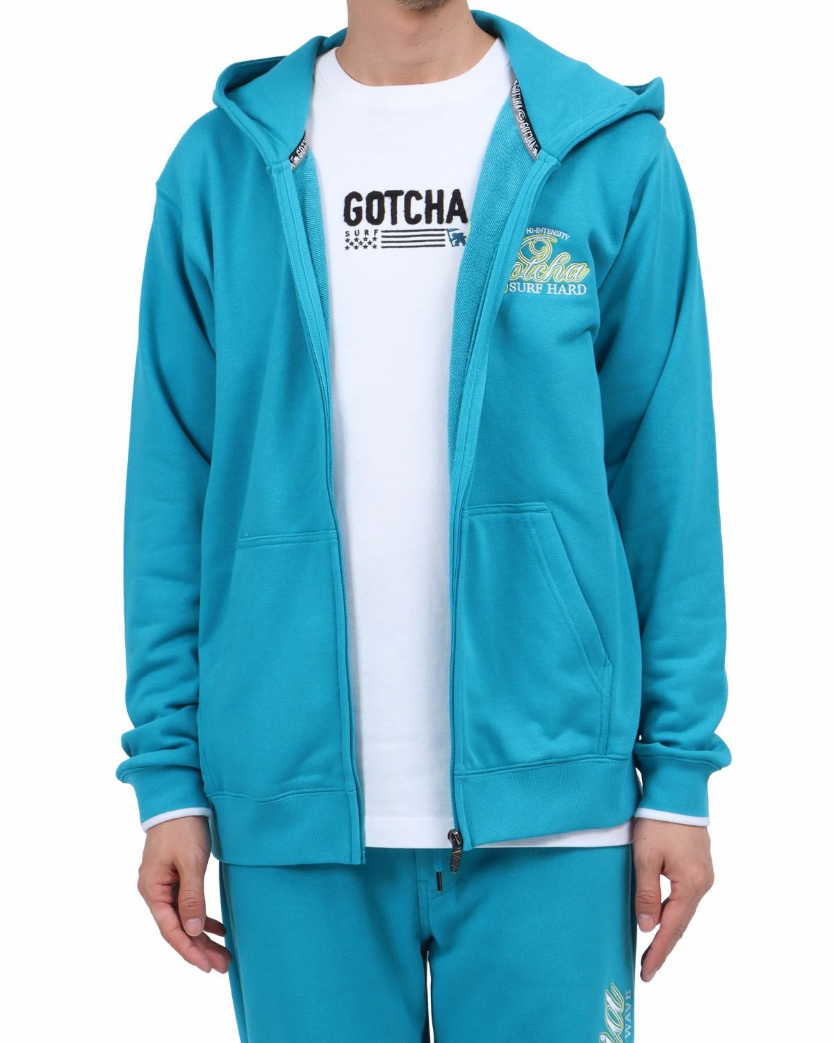 ターコイズ：174cm62kg(Lサイズ着用)