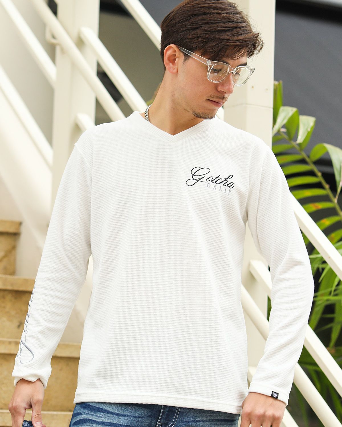 ホワイト：180cm/70kg(Lサイズ着用)