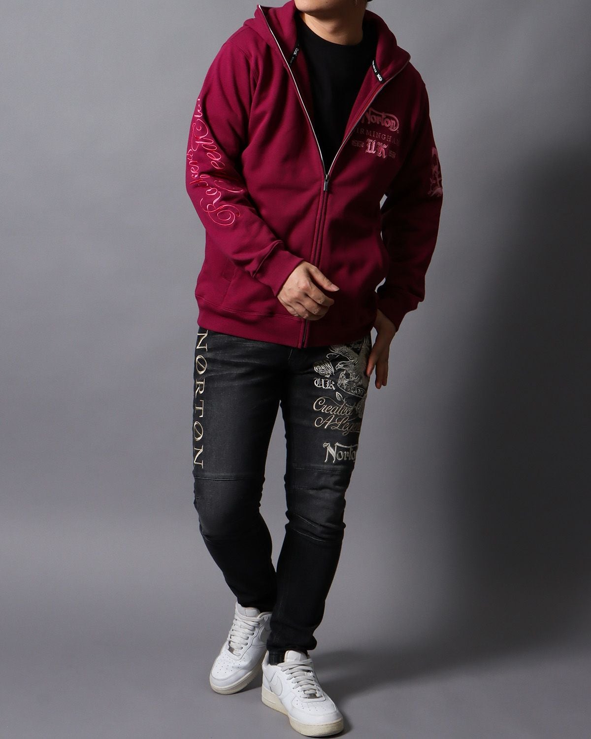 ワイン：178cm/75kg(Lサイズ着用)