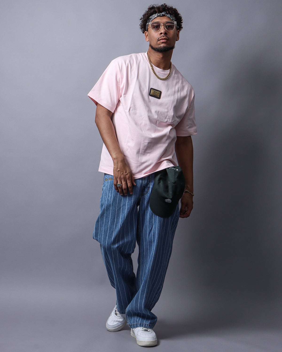 Karl Kani] リラックスフィット ストレート ストライプ デニムパンツ