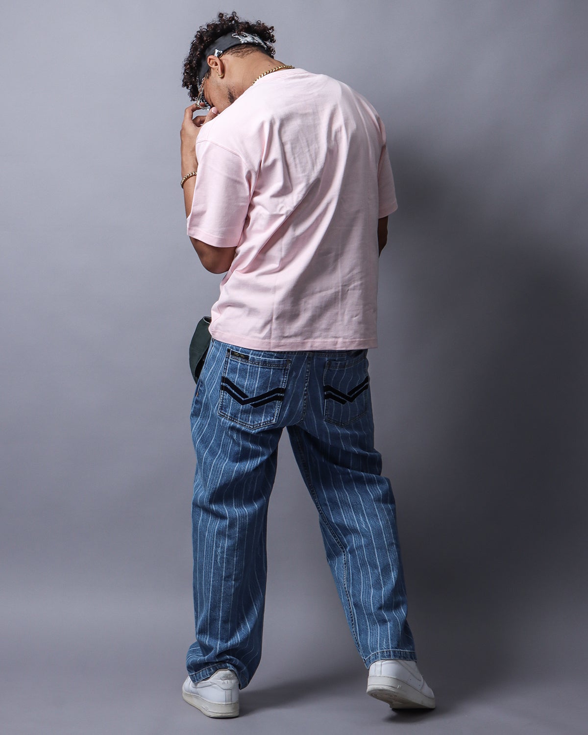 Karl Kani] リラックスフィット ストレート ストライプ デニムパンツ