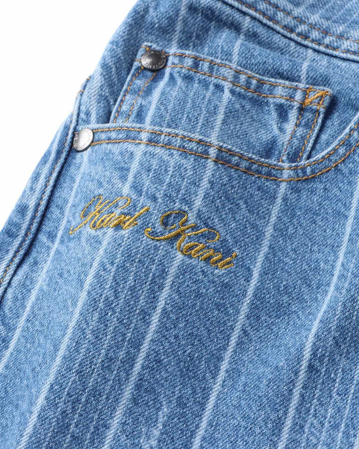 Karl Kani] リラックスフィット ストレート ストライプ デニムパンツ